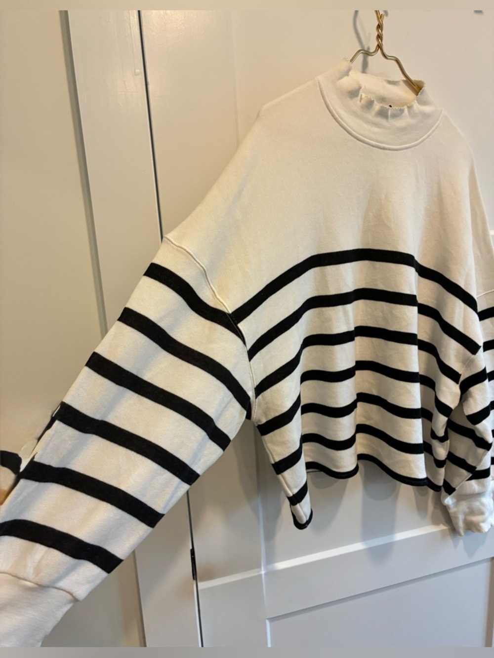 J.CREW Heritage terry mockneck sweatshirt in stripe 2X - Picture 6 of 11
